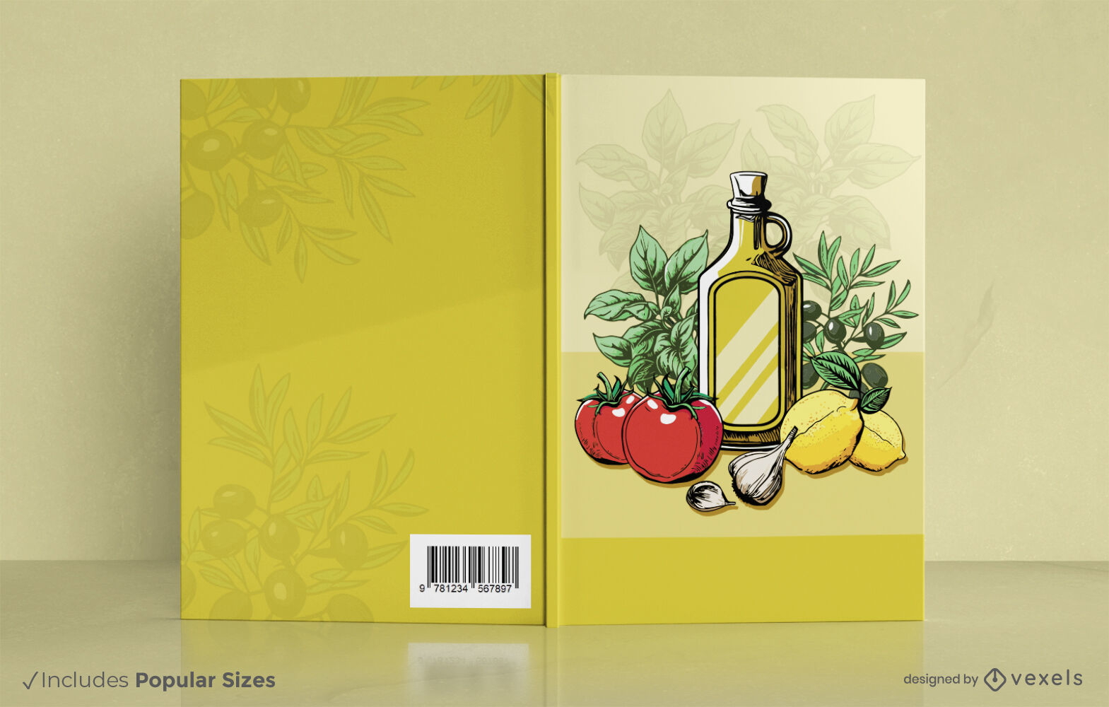 Design de capa de livro de ingredientes de culinária italiana