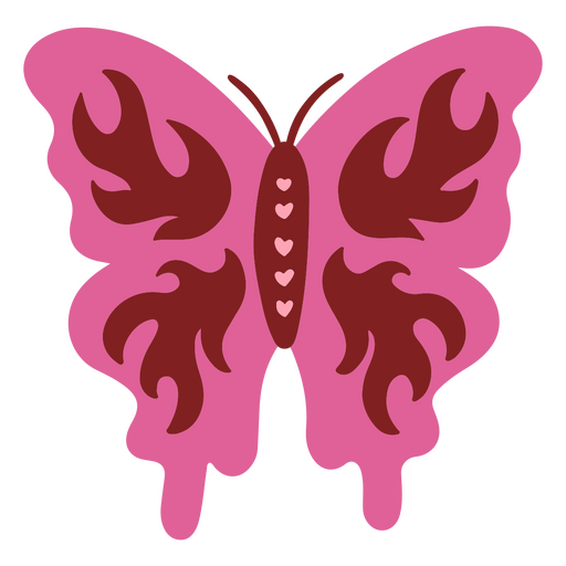 Pink fire butterfly PNG Design