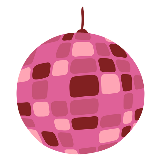 Bola de discoteca rosa plana Diseño PNG