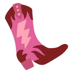 Pink Cowboy Boot With A Lightning Bolt On It PNG & SVG Design For T-Shirts