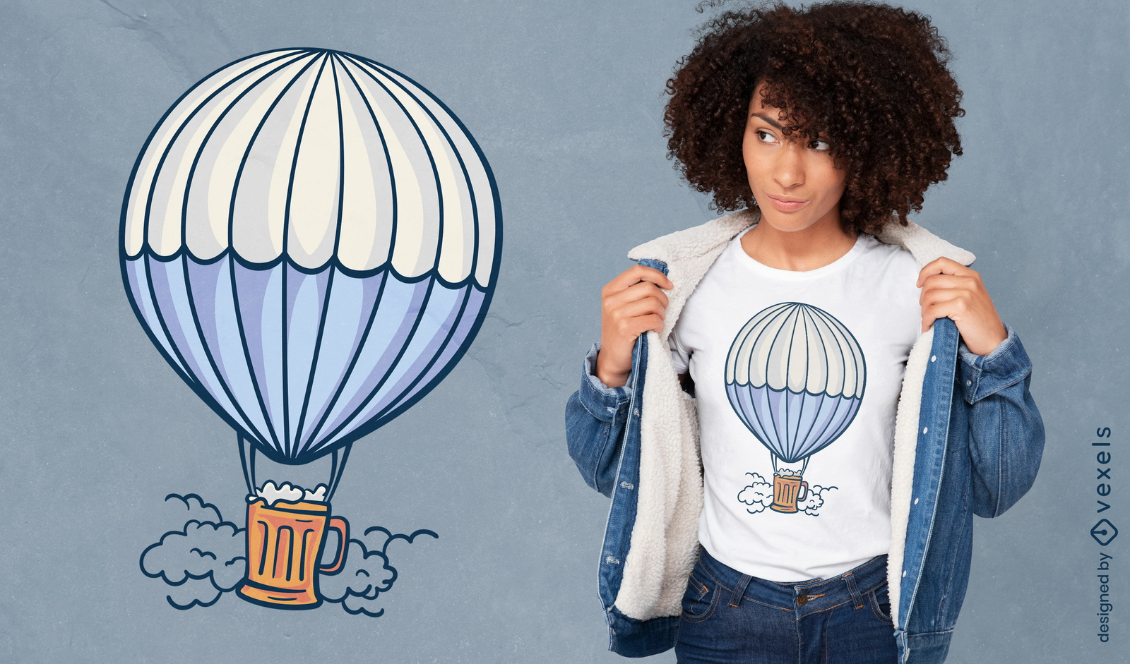 Biergetränk mit Ballon-T-Shirt-Design