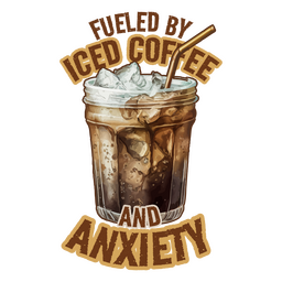 Fueled By Coffee And Anxiety SVG PNG Design, Trendy Digital Download