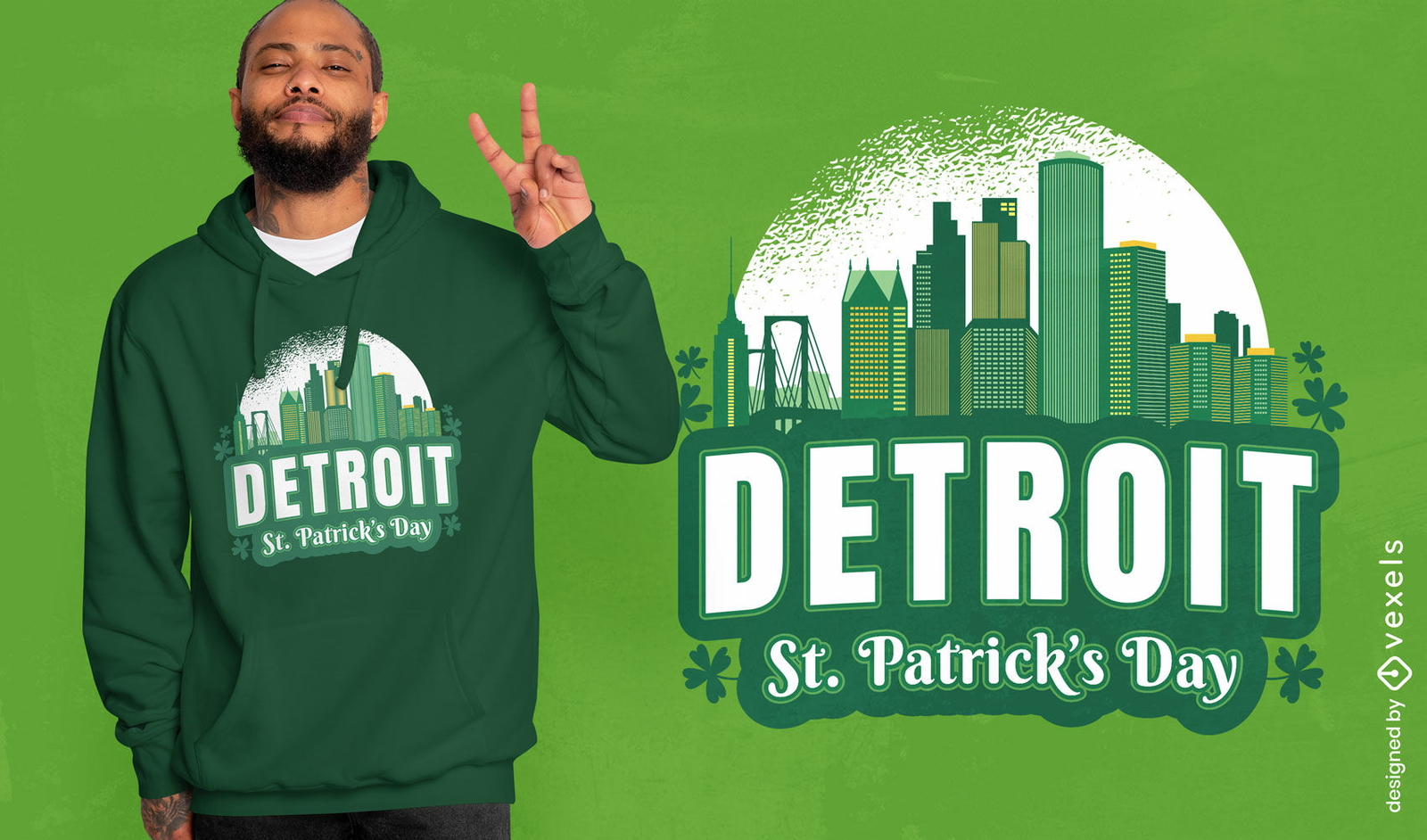 Diseño de camiseta del día de san patricio de detroit