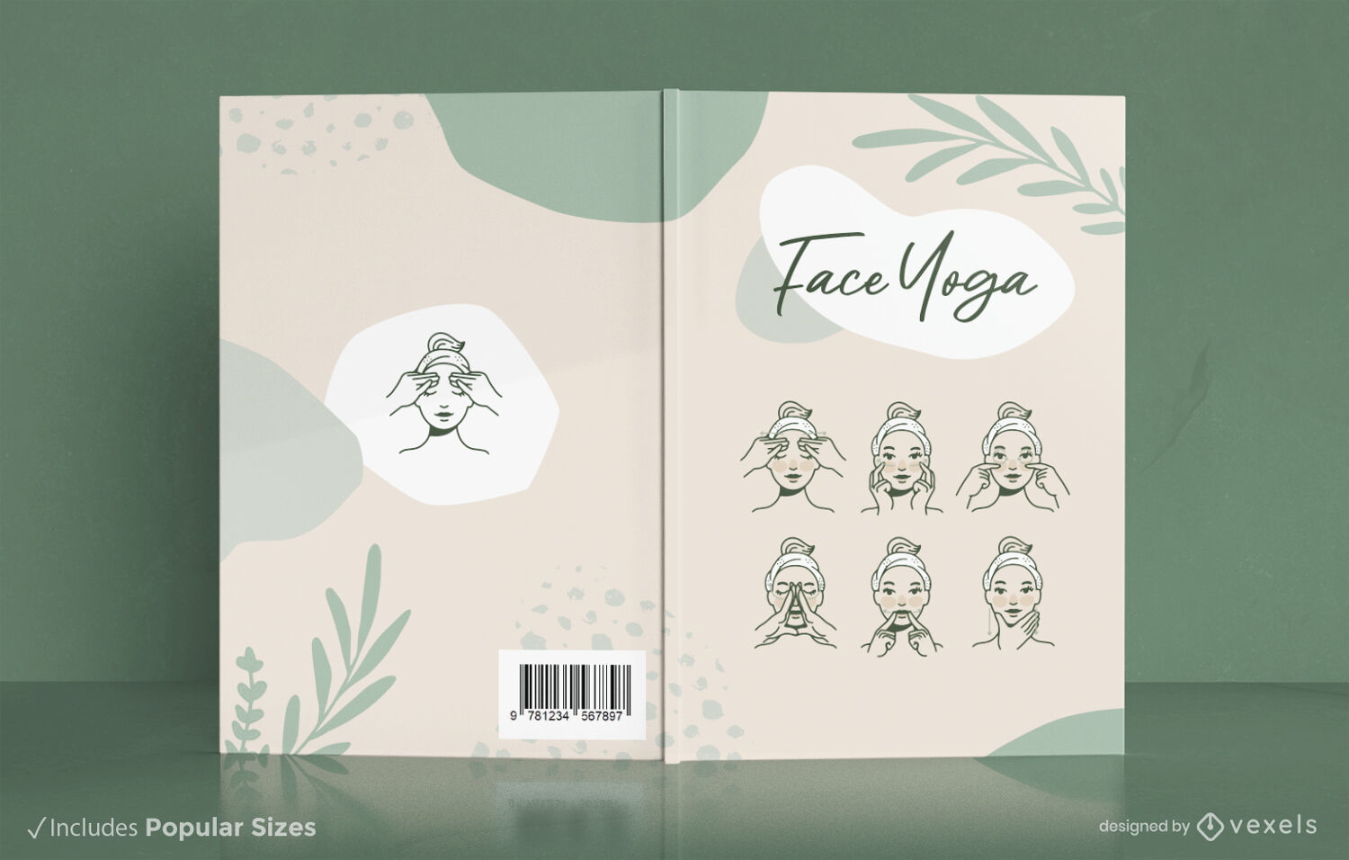 Design de capa de livro de ioga facial KDP