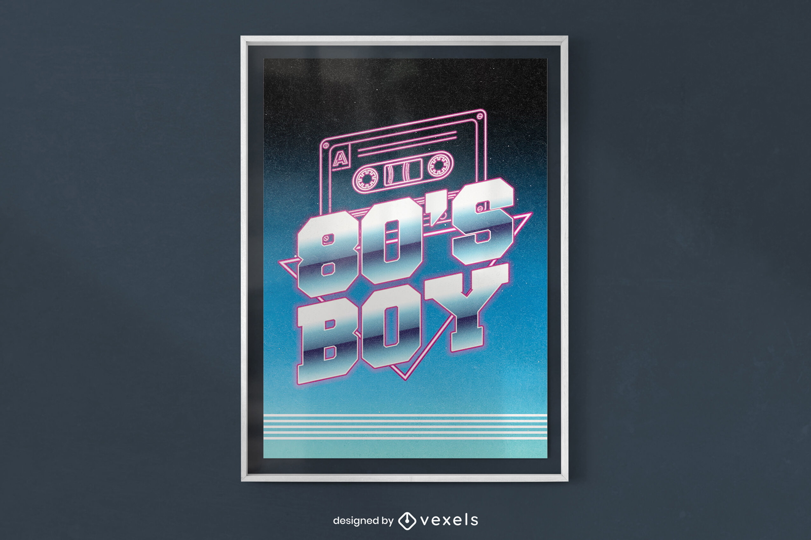 Retro 80's boy poster design