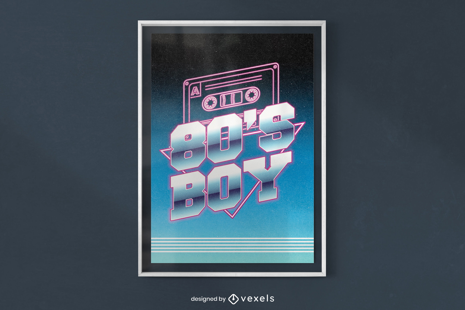 Retro 80's boy poster design