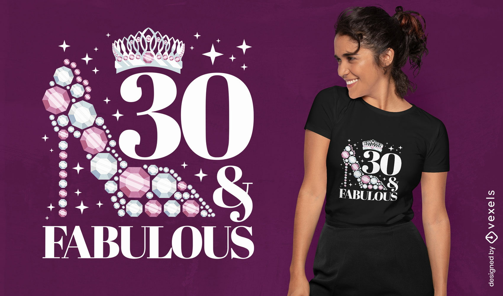 Fabuloso design de camiseta de aniversário de 30 anos