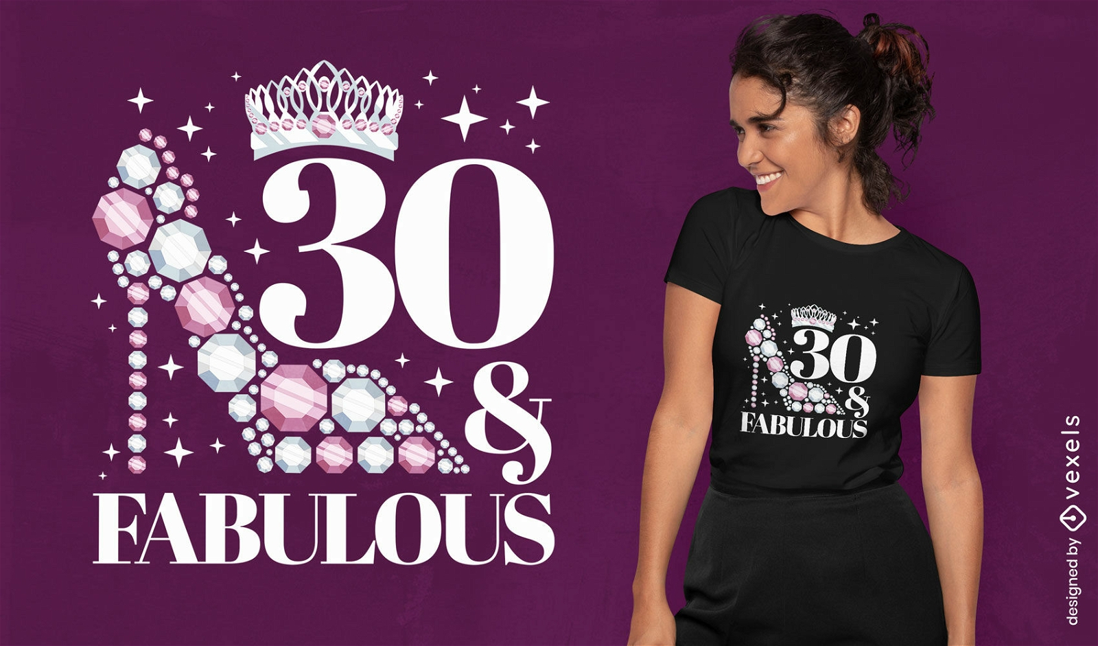 Fabulous 30 birthday t-shirt design 