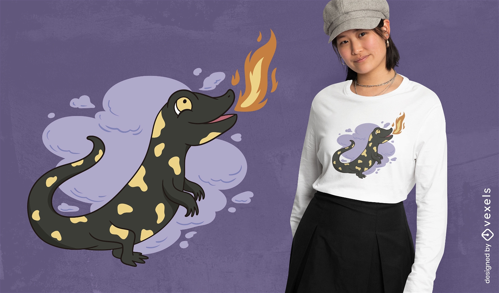 Cartoon salamander animal t-shirt design