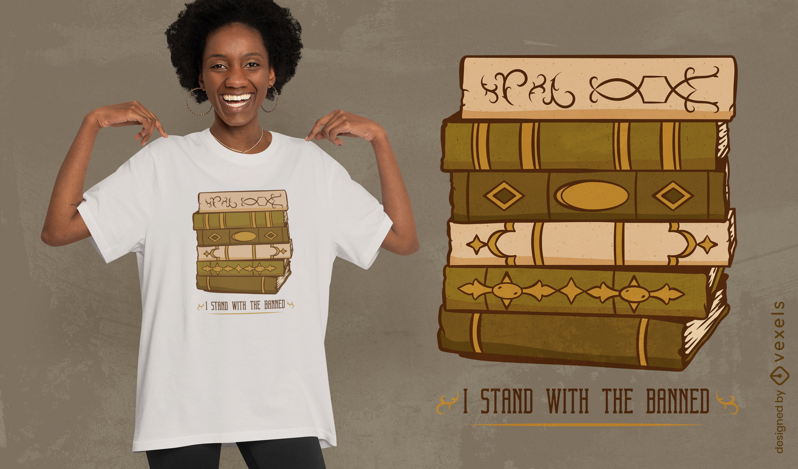 Fantasy-Bücherturm-Lese-T-Shirt-Design