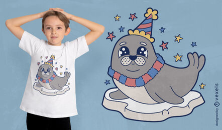 Cute birthday seal t-shirt design