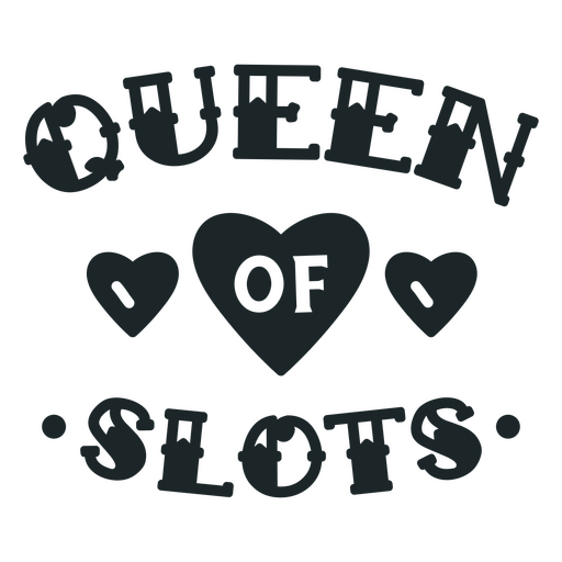 Verspieltes Design der Queen of Slots PNG-Design