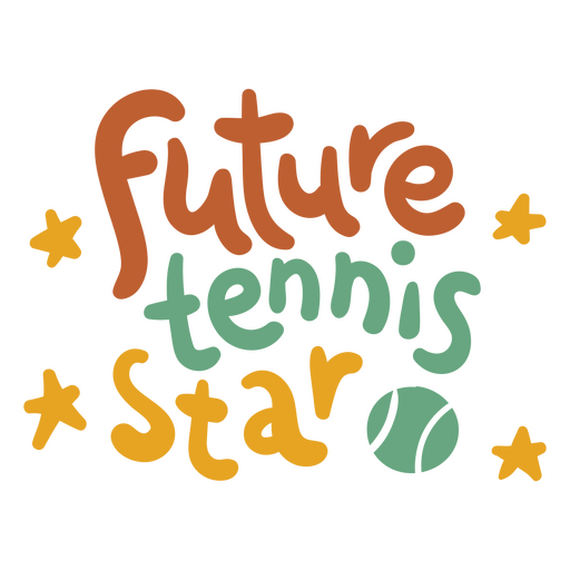 Letras de futura estrella del tenis Diseño PNG