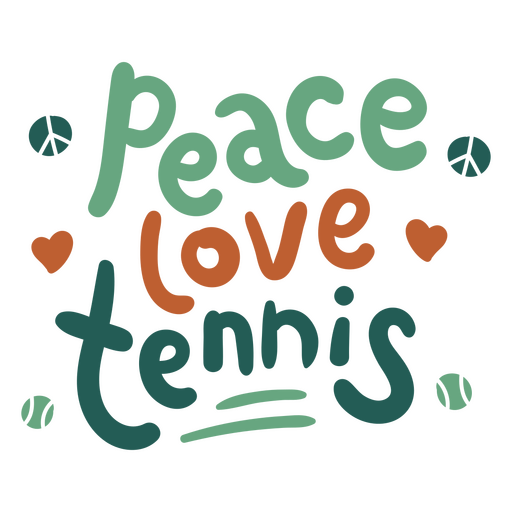 Frieden liebe Tennis PNG-Design