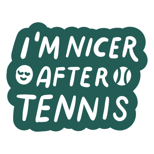 Nach dem Tennisaufkleber bin ich schöner PNG-Design