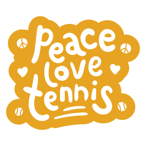 Friedensliebes-Tennisaufkleber PNG-Design
