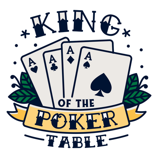 King of the poker table logo PNG Design