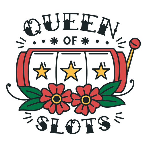 Queen of slots tattoo PNG Design