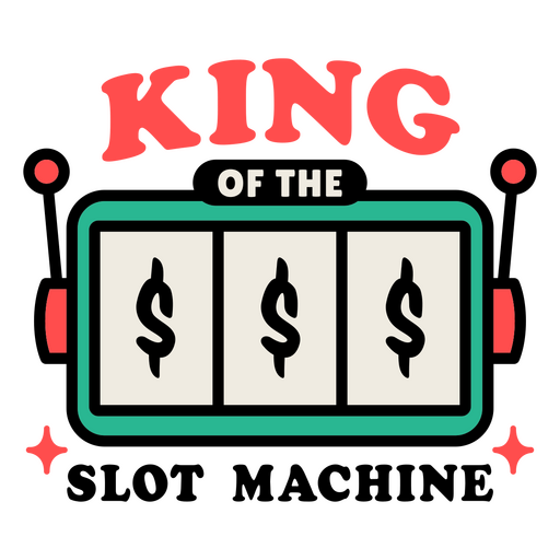 El logo del rey de las tragamonedas. Diseño PNG