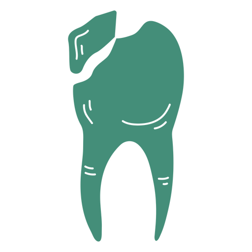 Tooth with a broken tooth PNG Design
