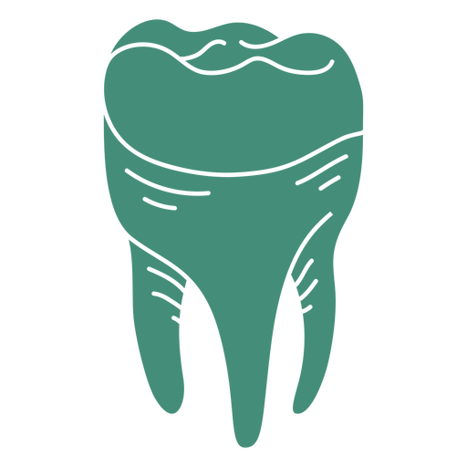 Green tooth cut out icon PNG Design
