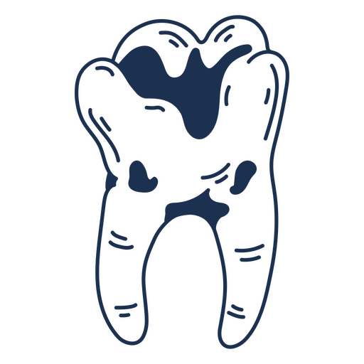 Tooth with cavities PNG Design