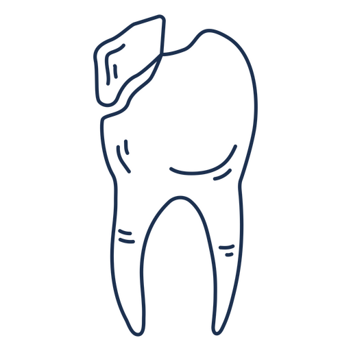 Contorno de um dente Desenho PNG