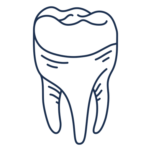Tooth with blue lines PNG Design