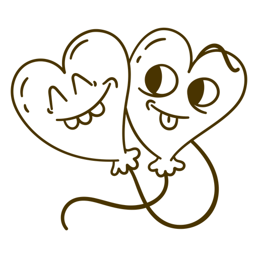 Two cartoon balloons with hearts on them PNG Design