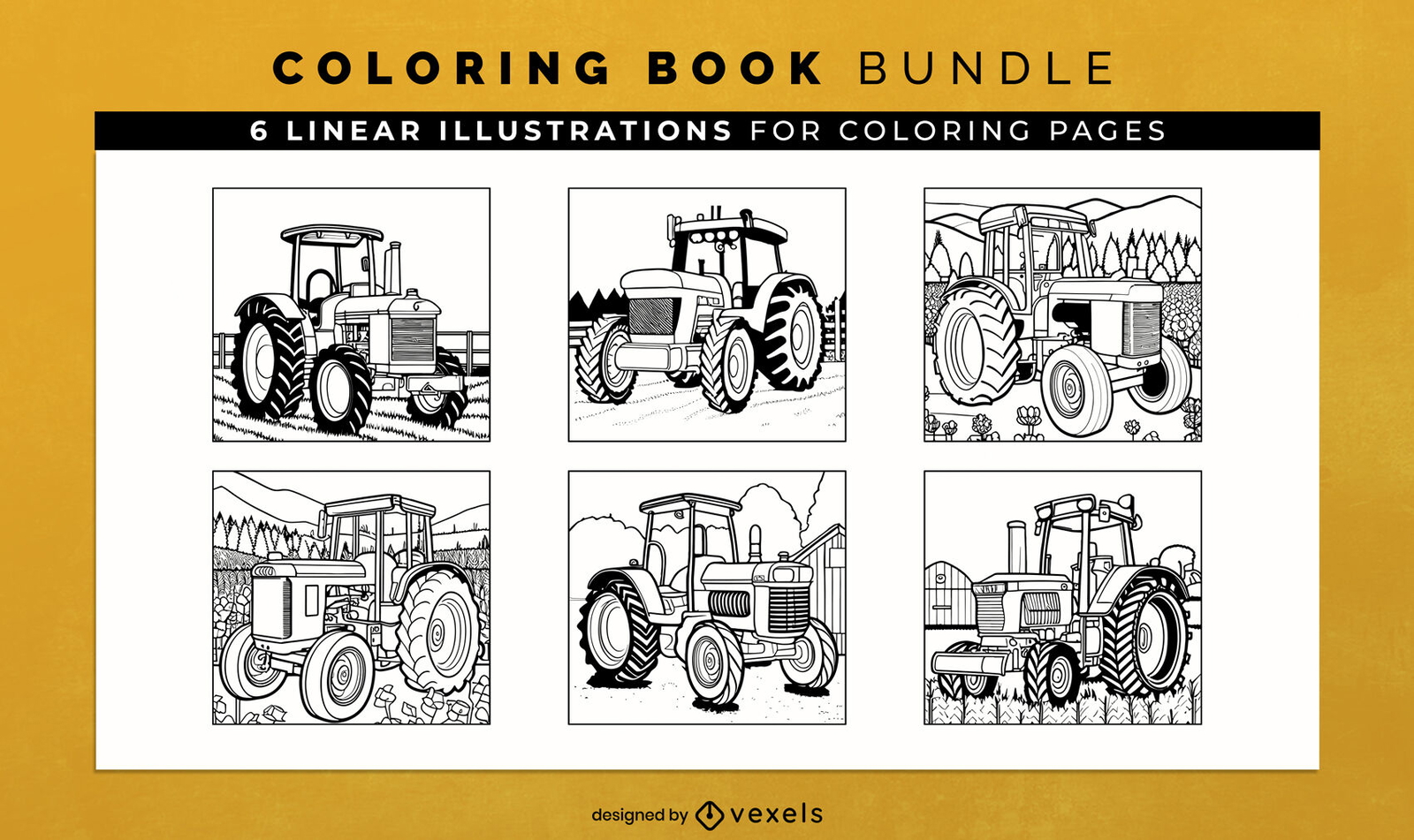 Páginas de design de livro para colorir de transporte de construção