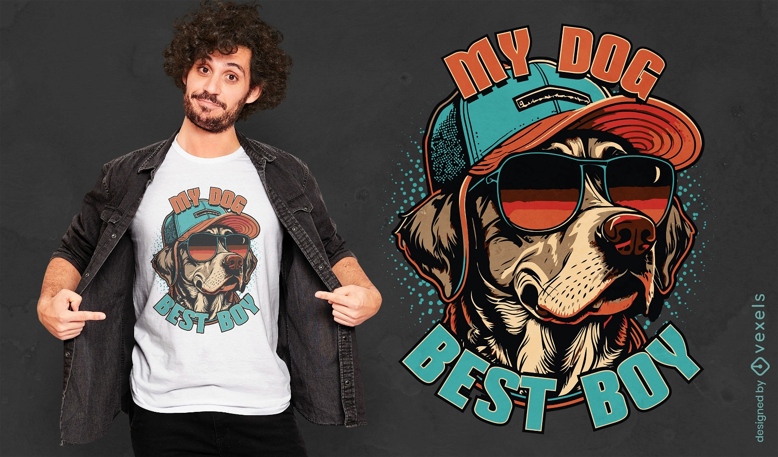 Cool labrador dog animal t-shirt design
