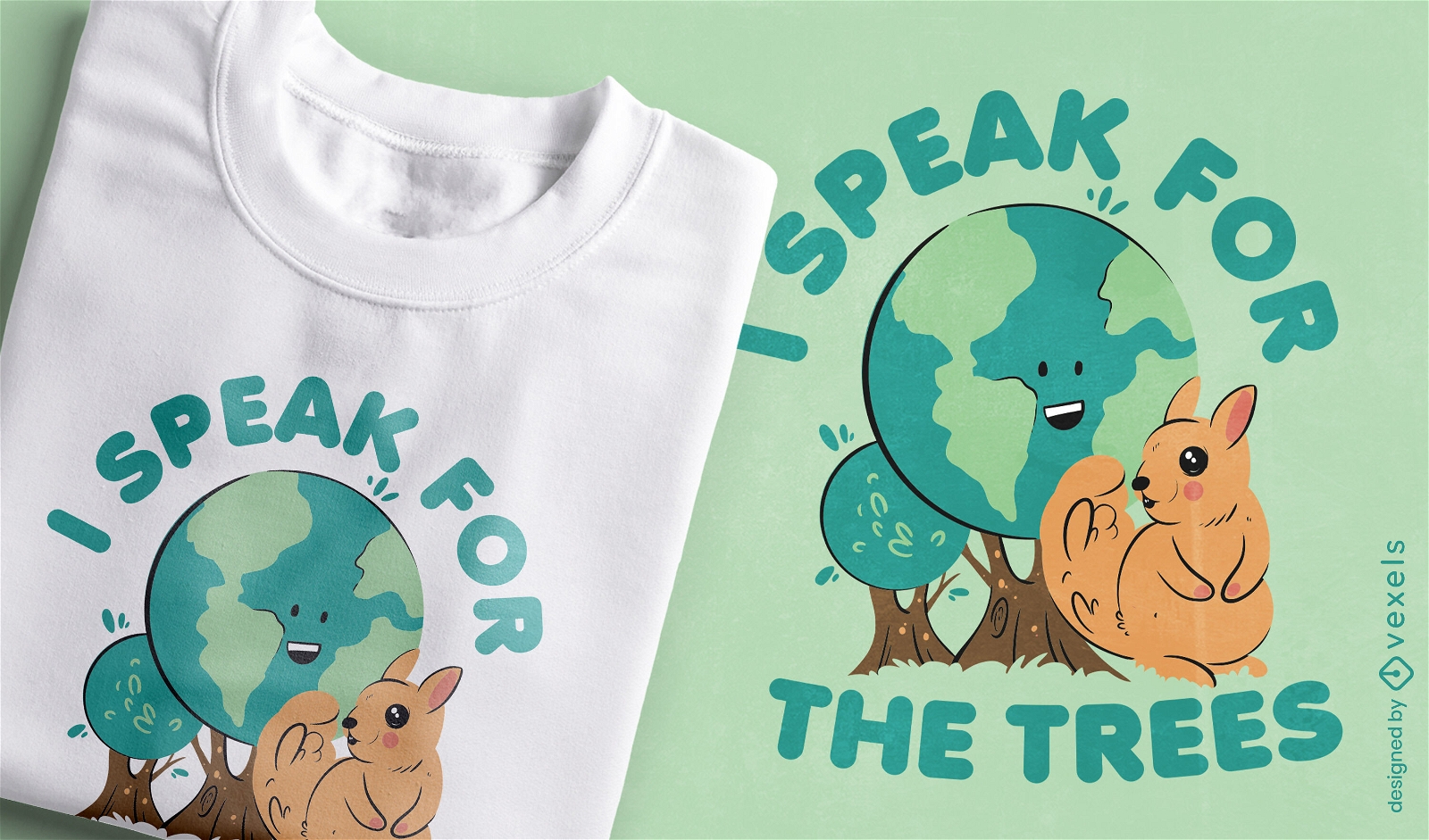 Cute earth characters t-shirt design