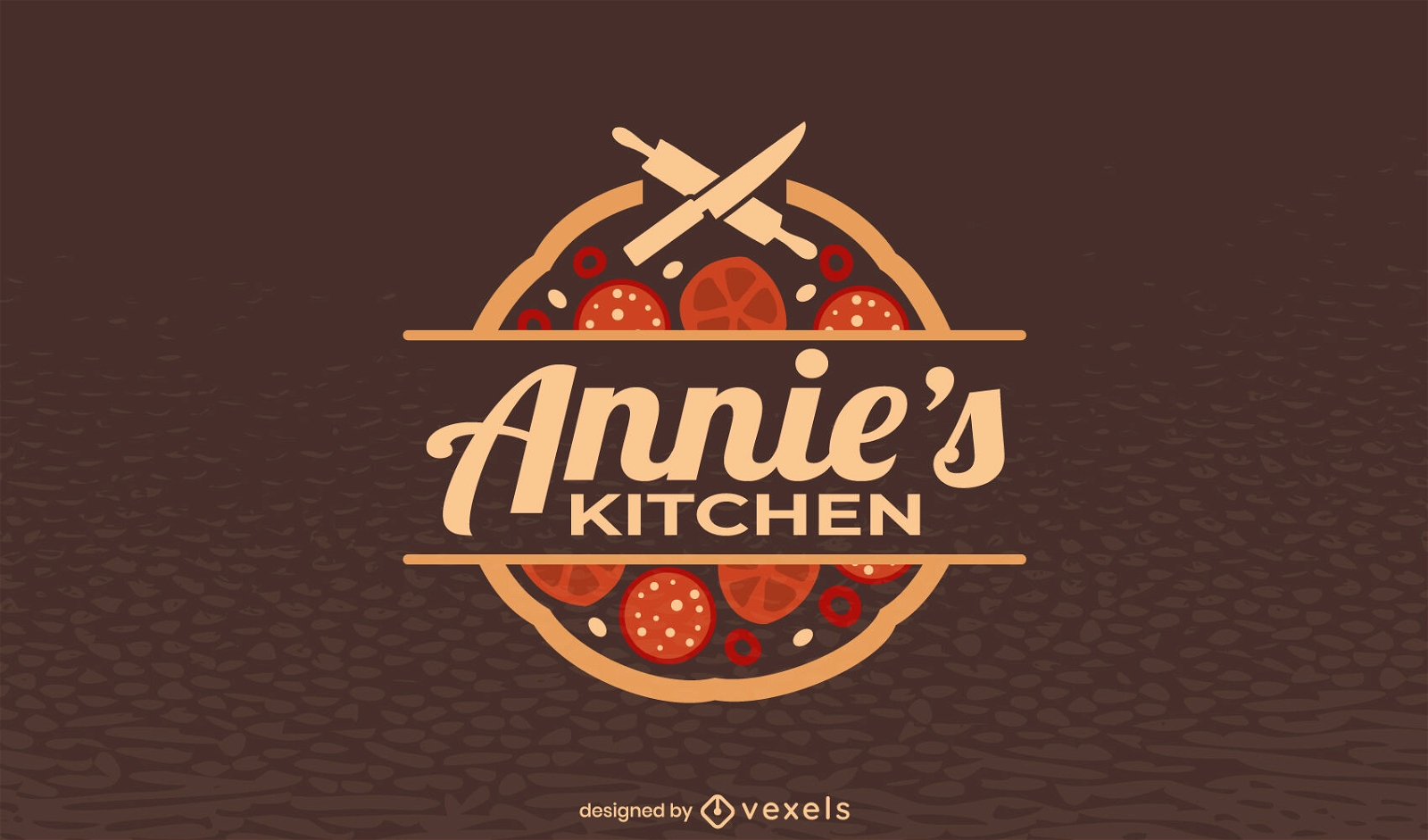 Design de logotipo de restaurante com tema de pizza