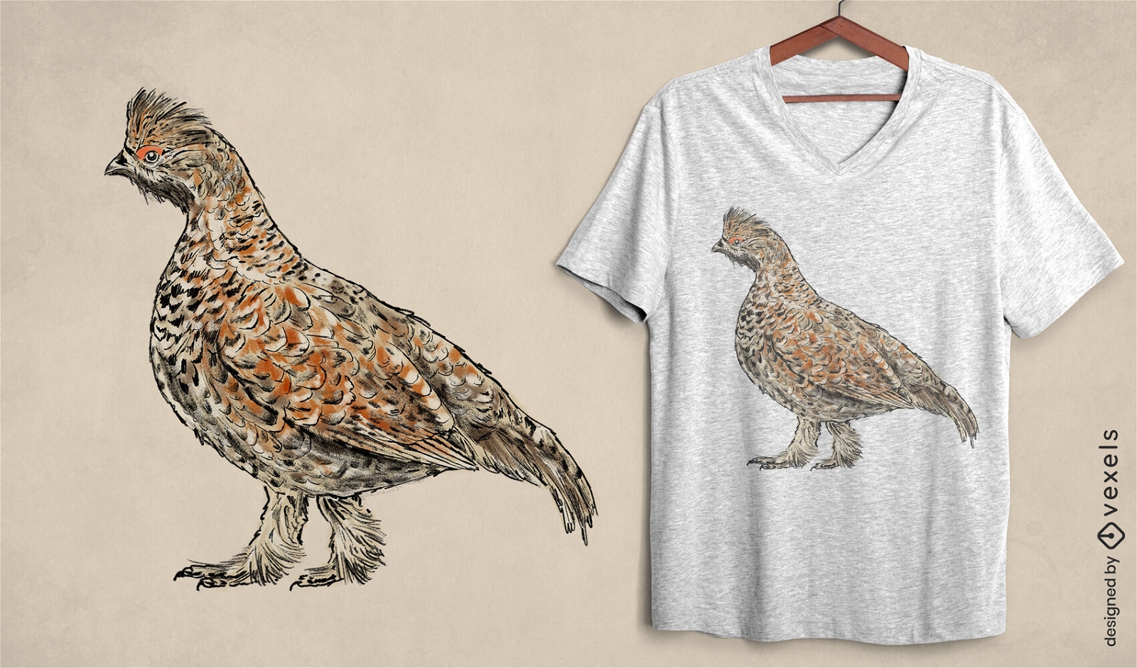 Hazel grouse t-shirt design