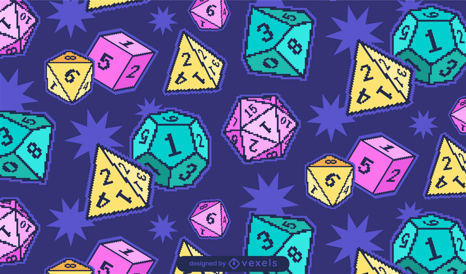 Pixel dice pattern design