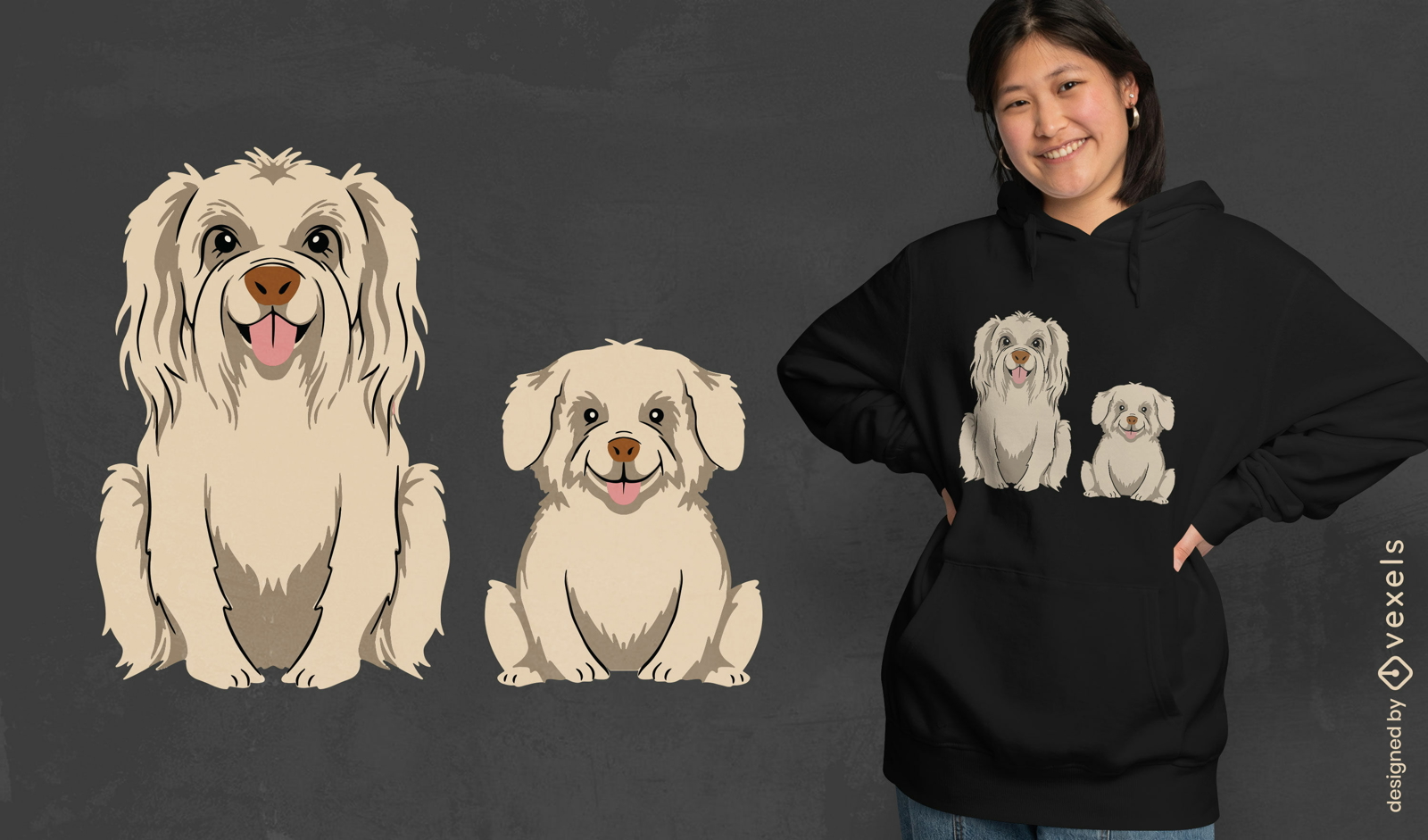 Design de camiseta para cães adultos e filhotes Havanese