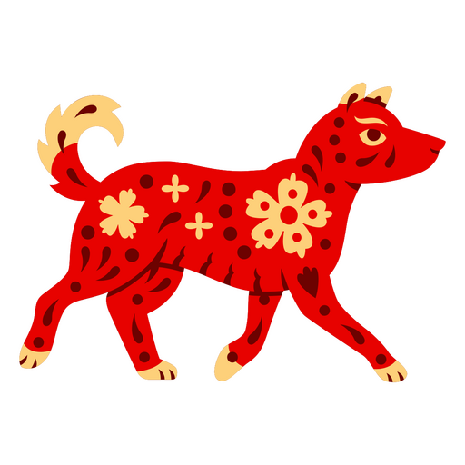 Chinese zodiac dog walking PNG Design