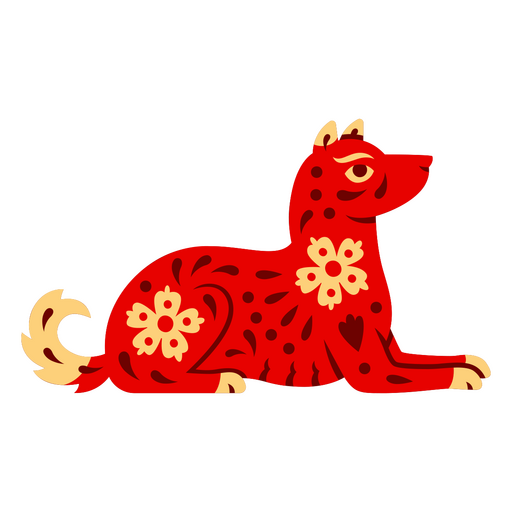 Perro del zodíaco chino acostado Diseño PNG