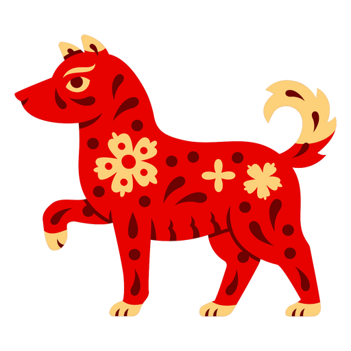 Chinese zodiac dog flat PNG Design