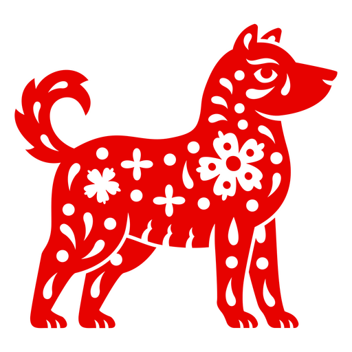 Dekoratives Hundesilhouette-Design PNG-Design