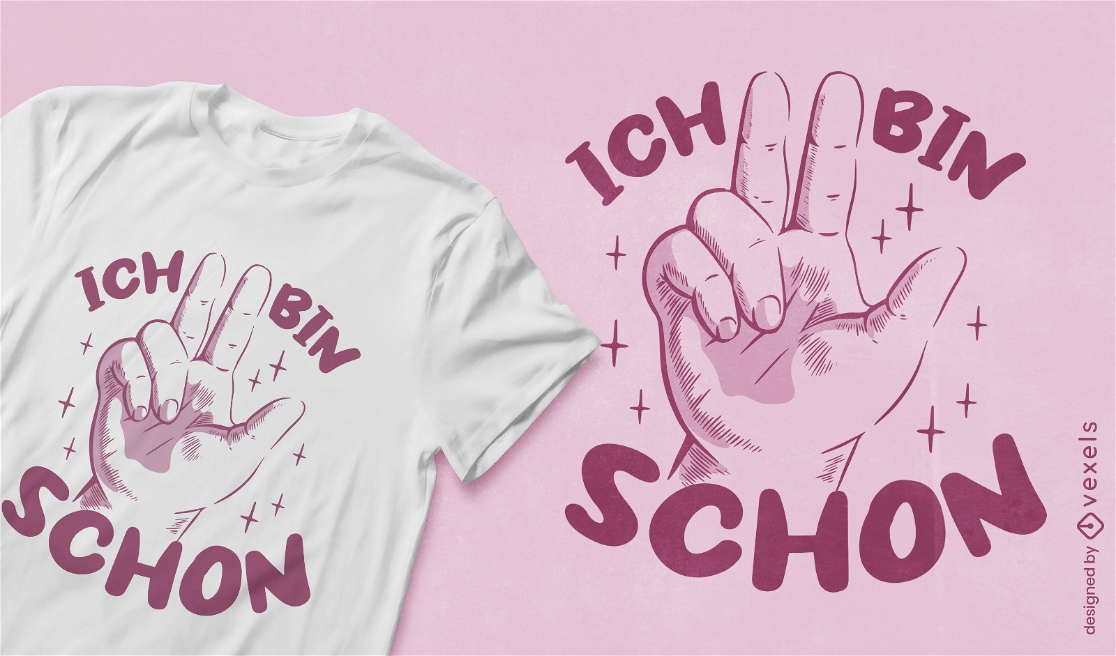 Mão de criança apontando três design de camiseta