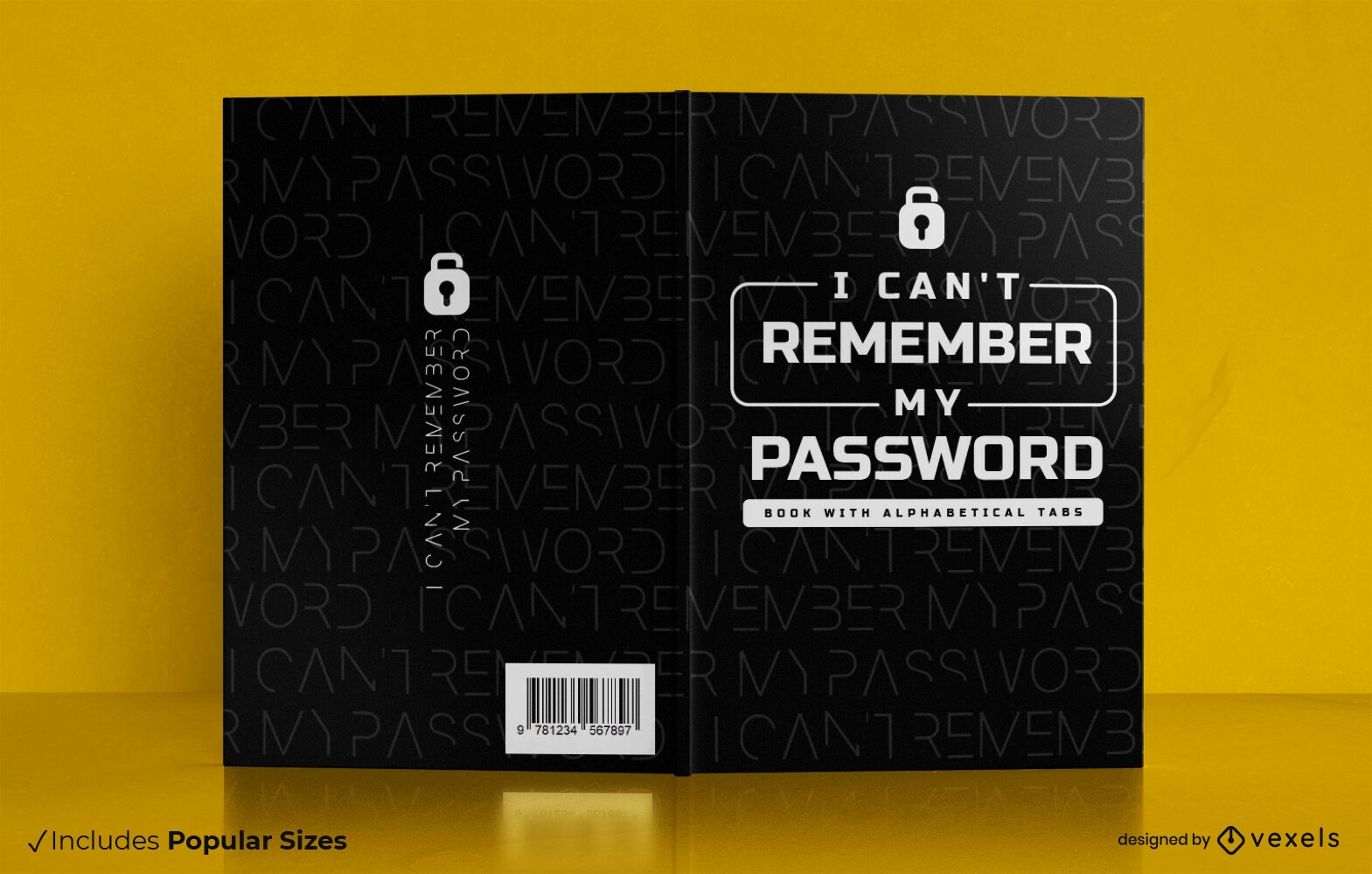 Password protection minimalist book cover design