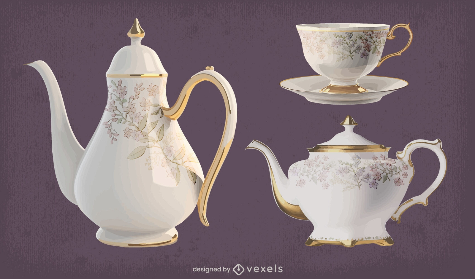 Tea set pottery photographic style
