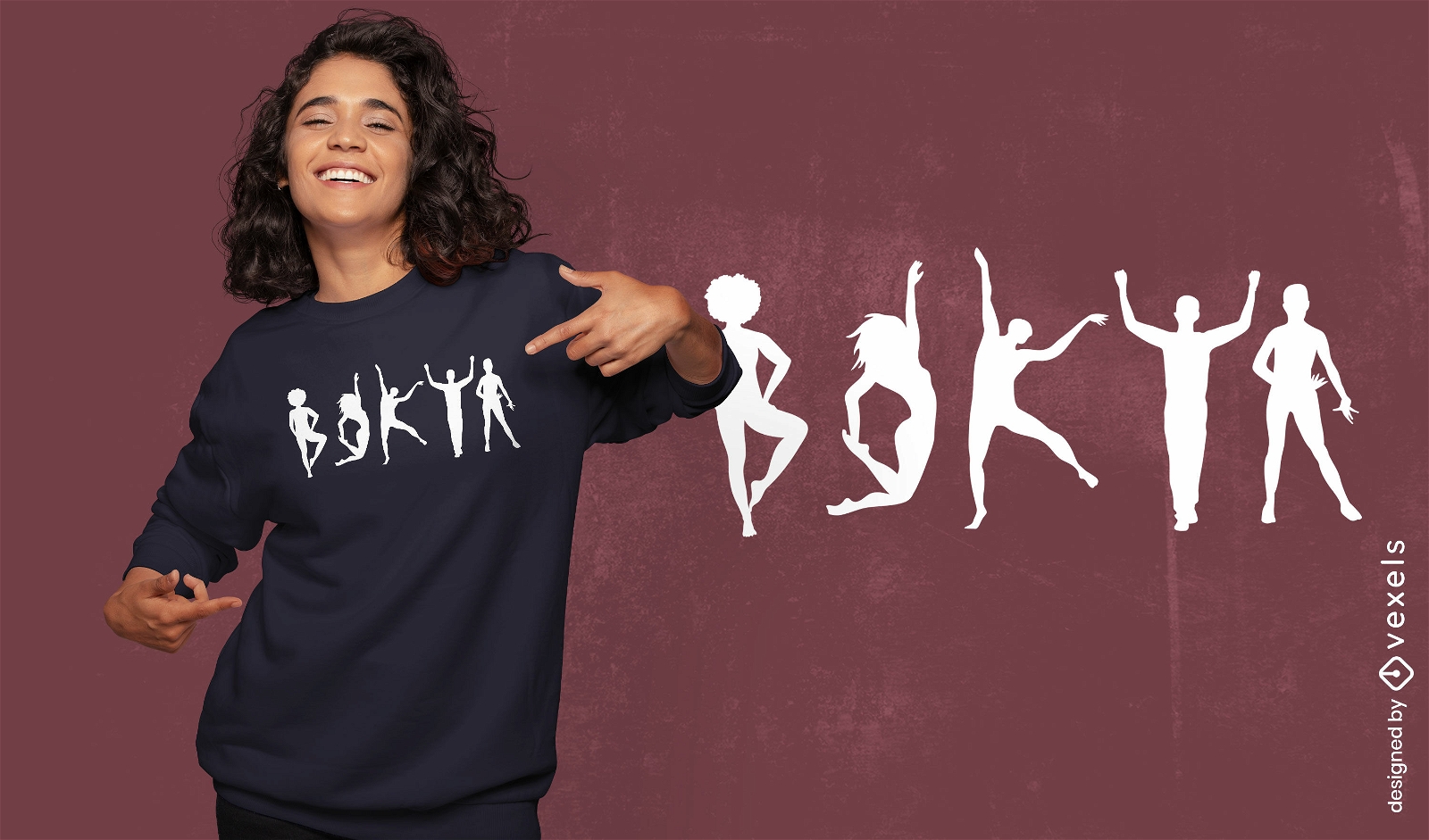Silhouettes of people dancing t-shirt design