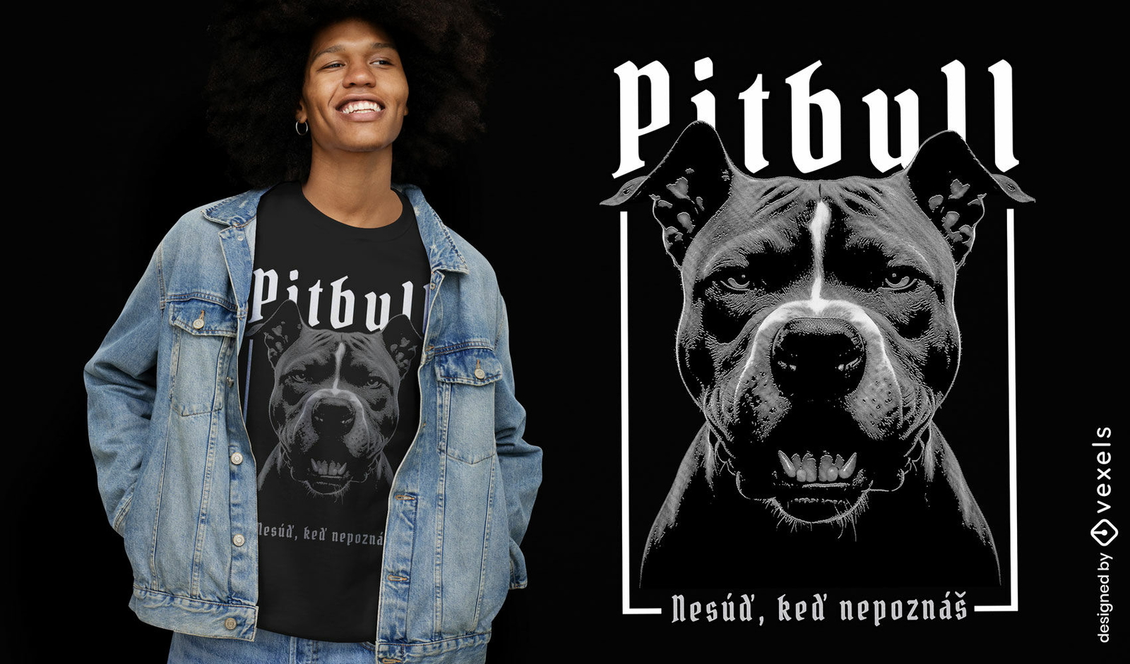 Diseño de camiseta de defensor de pitbull.