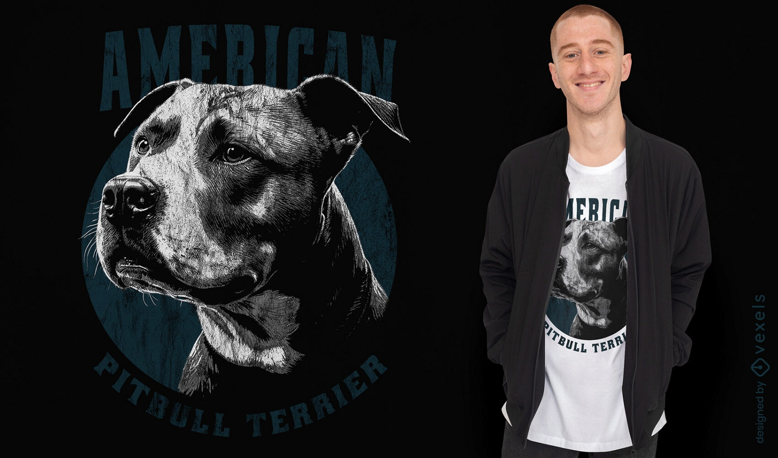 Amerikanisches Pitbull-Terrier-T-Shirt-Design