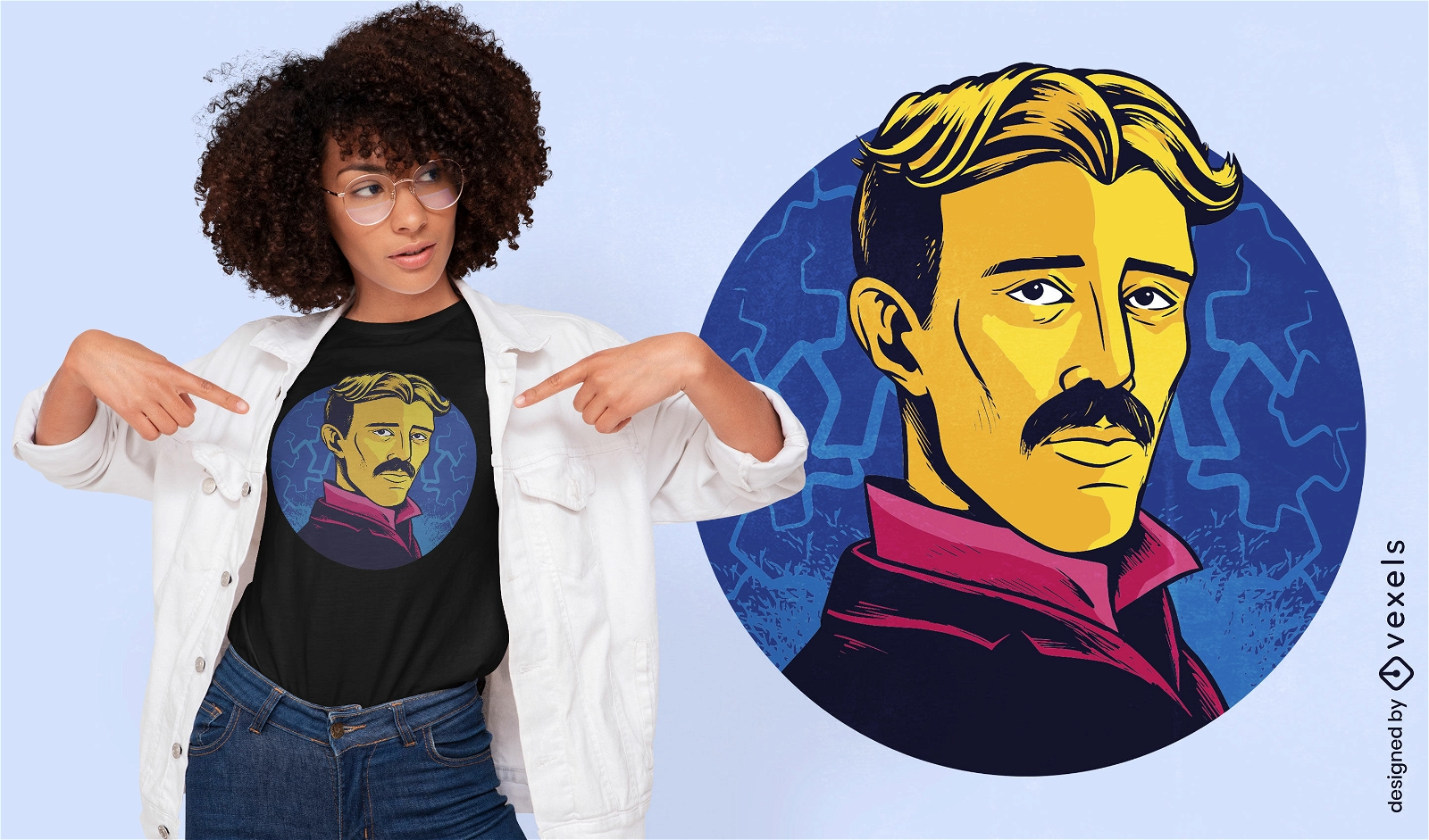 Design de camiseta Nikola Tesla