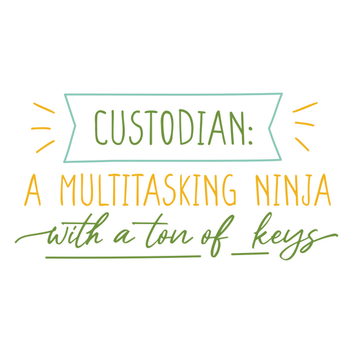 Custodio, un ninja multitarea con un montón de llaves. Diseño PNG
