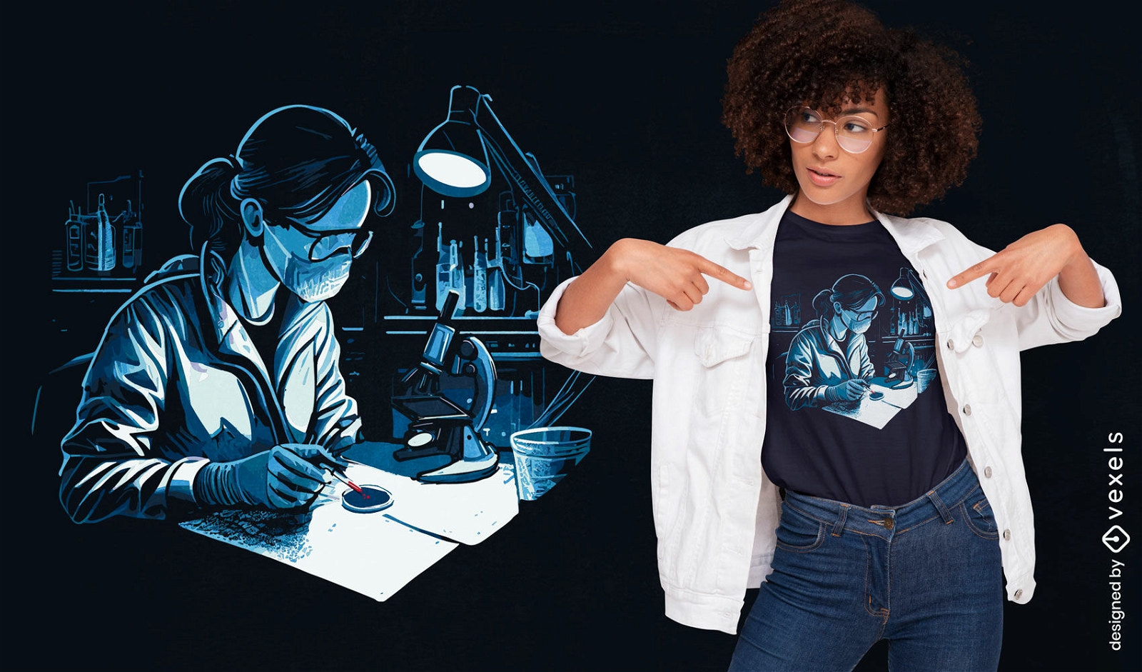 Diseño de camiseta de científico forense.