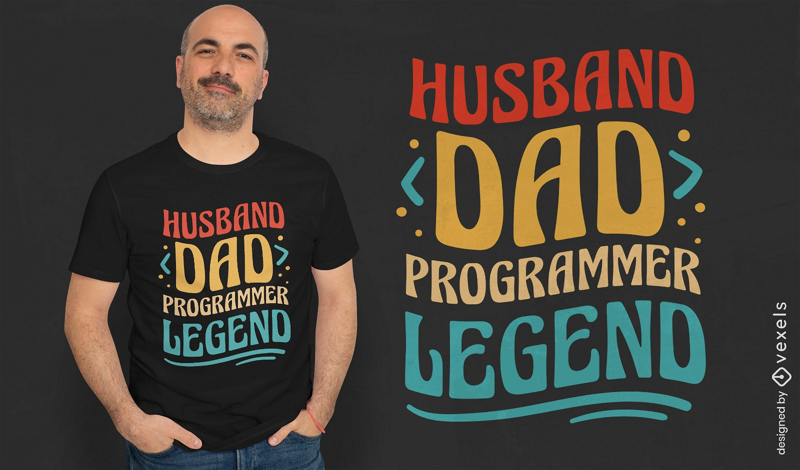 Diseño de camiseta de programador de papá esposo